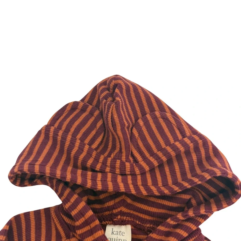 Kate Quinn Baby 0-3M Organic Cotton Ribbed Hooded Bear Ear Bodysuit Pants Set